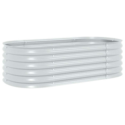 Letto Rialzato Giardino 160x80x44 cm in Acciaio Zincato Argento