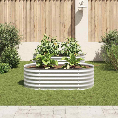 Letto Rialzato Giardino 160x80x44 cm in Acciaio Zincato Argento