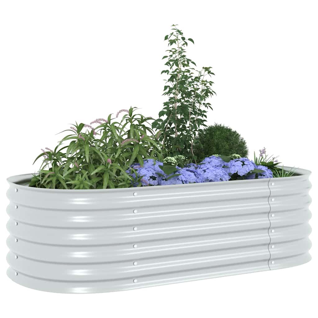 Letto Rialzato Giardino 160x80x44 cm in Acciaio Zincato Argento