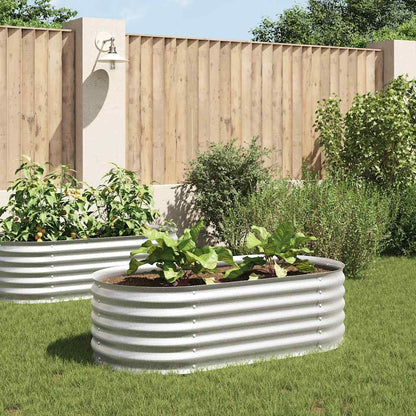 Letto Rialzato Giardino 160x80x44 cm in Acciaio Zincato Argento
