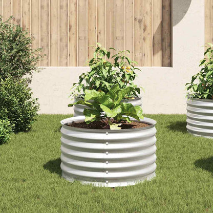 Letto Rialzato Giardino 80x80x44 cm in Acciaio Zincato Argento