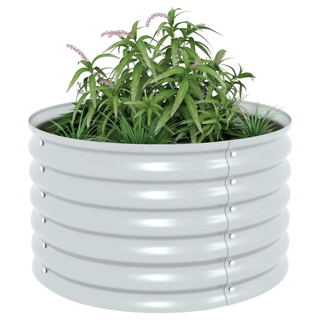 Letto Rialzato Giardino 80x80x44 cm in Acciaio Zincato Argento