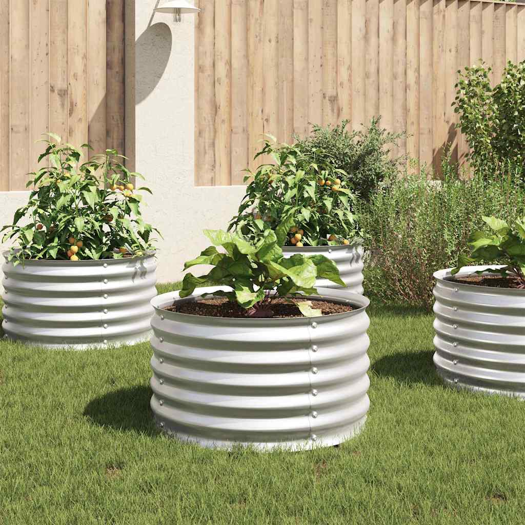 Letto Rialzato Giardino 80x80x44 cm in Acciaio Zincato Argento