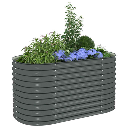 Letto Rialzato Giardino 160x80x81 cm in Acciaio Zincato Grigio