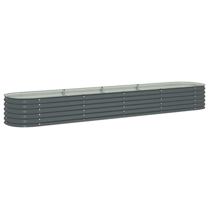 Letto Rialzato Giardino 400x80x44 cm in Acciaio Zincato Grigio