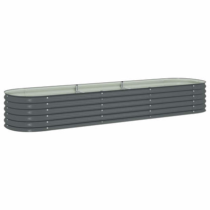 Letto Rialzato Giardino 320x80x44 cm in Acciaio Zincato Grigio