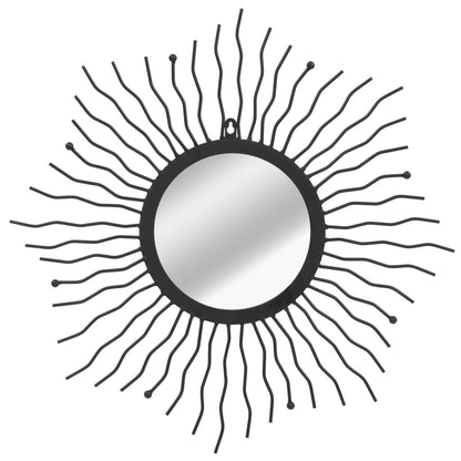 Specchio da Parete per Giardino a Raggiera 60 cm Nero