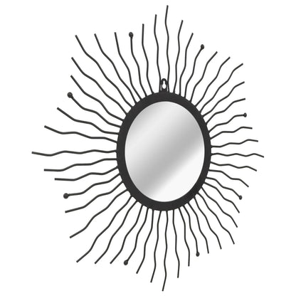 Specchio da Parete per Giardino a Raggiera 60 cm Nero