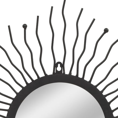 Specchio da Parete per Giardino a Raggiera 60 cm Nero