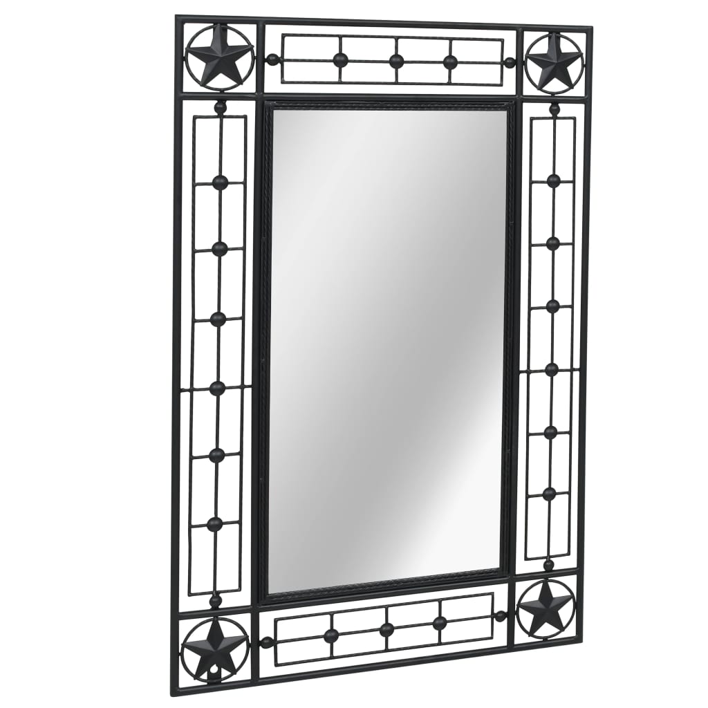 Specchio da Parete per Giardino Rettangolare 50x80 cm Nero