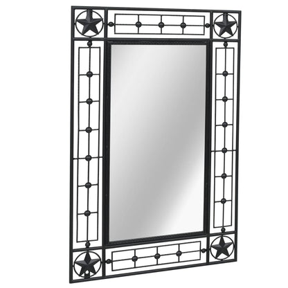 Specchio da Parete per Giardino Rettangolare 50x80 cm Nero