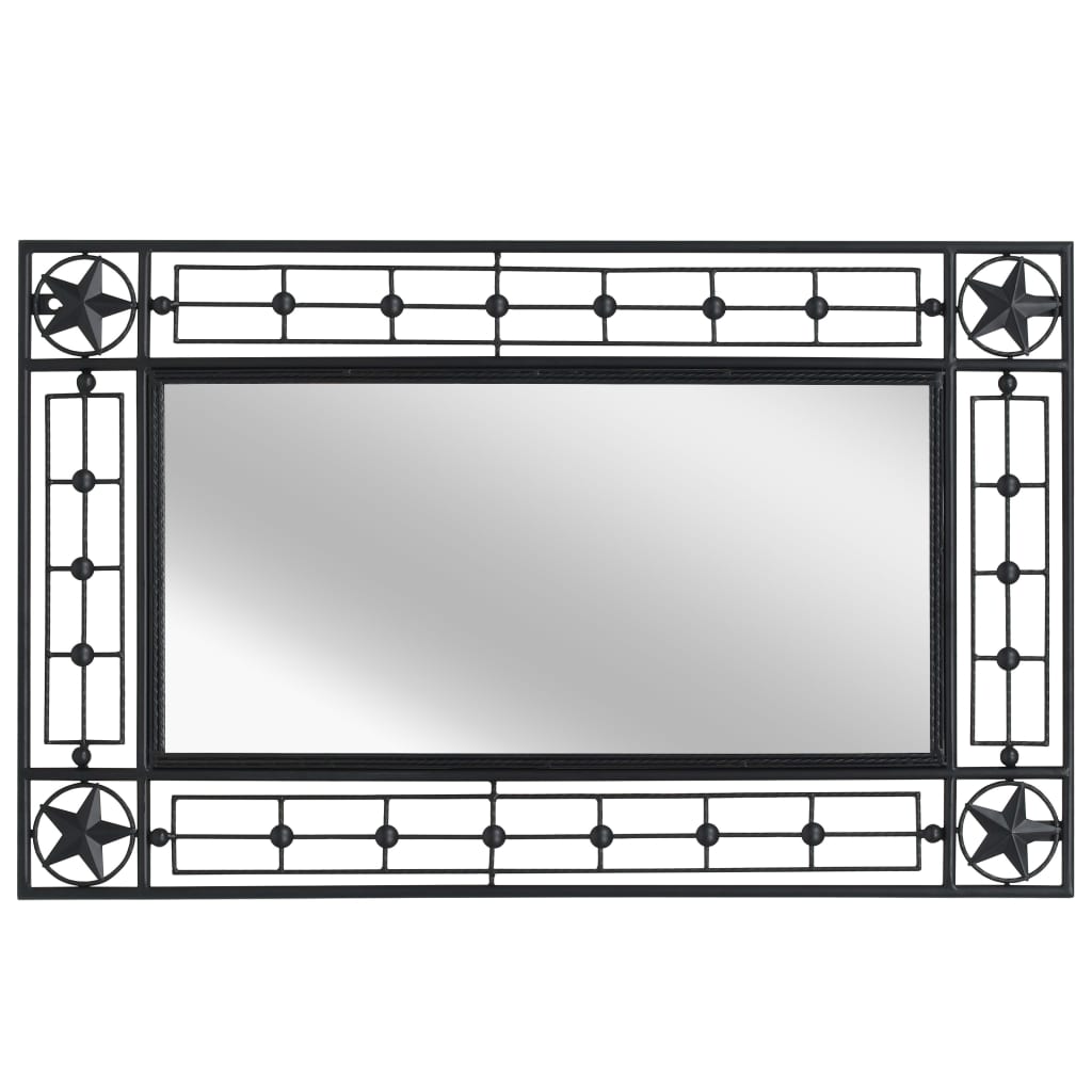 Specchio da Parete per Giardino Rettangolare 50x80 cm Nero