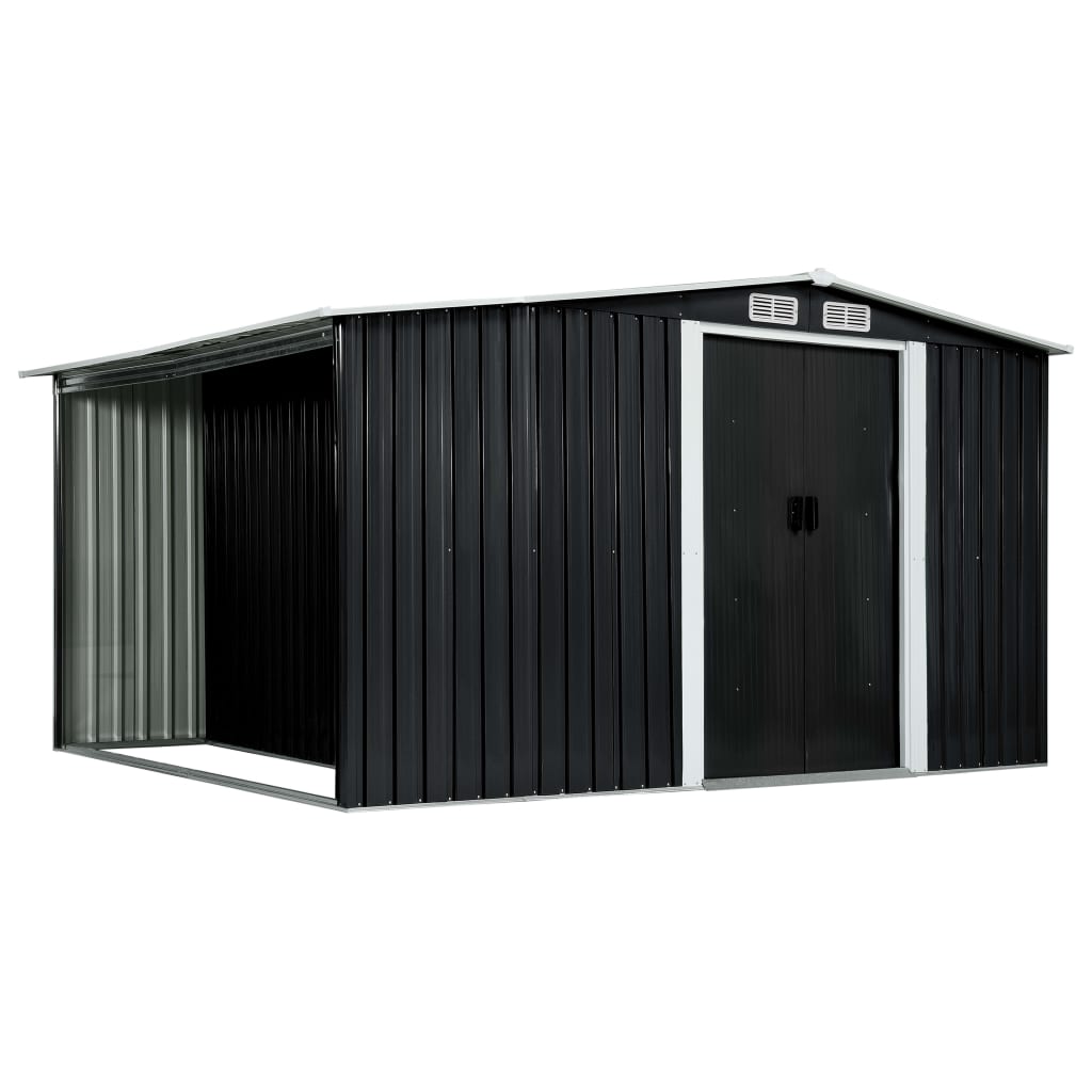 Capanno con Porte Scorrevoli Antracite 329,5x205x178 cm Acciaio