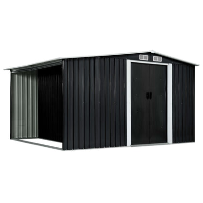 Capanno con Porte Scorrevoli Antracite 329,5x205x178 cm Acciaio