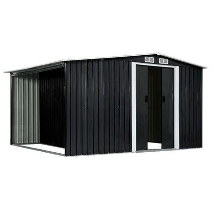 Capanno con Porte Scorrevoli Antracite 329,5x205x178 cm Acciaio