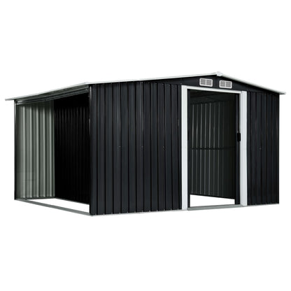 Capanno con Porte Scorrevoli Antracite 329,5x205x178 cm Acciaio