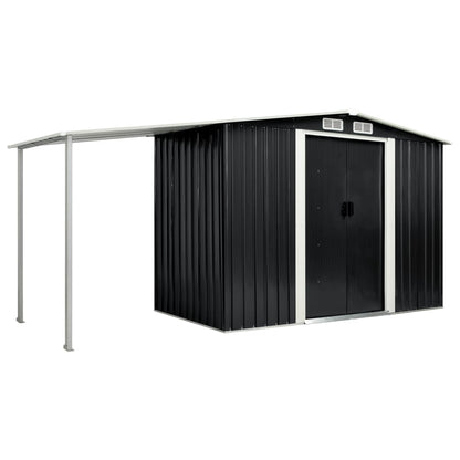 Capanno con Porte Scorrevoli Antracite 386x131x178cm Acciaio