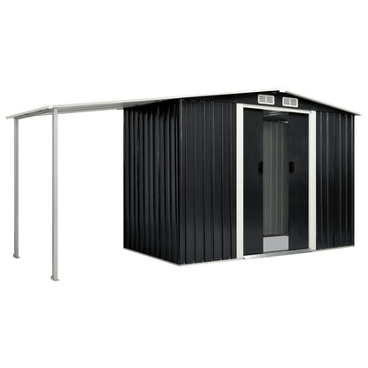 Capanno con Porte Scorrevoli Antracite 386x131x178cm Acciaio