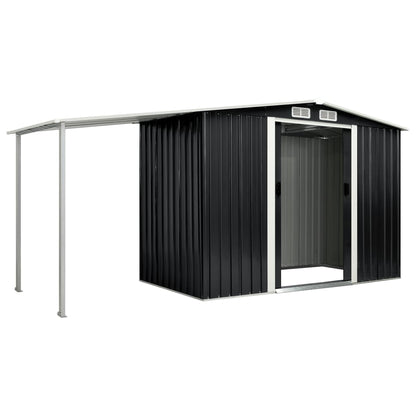 Capanno con Porte Scorrevoli Antracite 386x131x178cm Acciaio