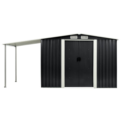 Capanno con Porte Scorrevoli Antracite 386x131x178cm Acciaio