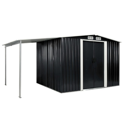 Capanno con Porte Scorrevoli Antracite 386x205x178cm Acciaio