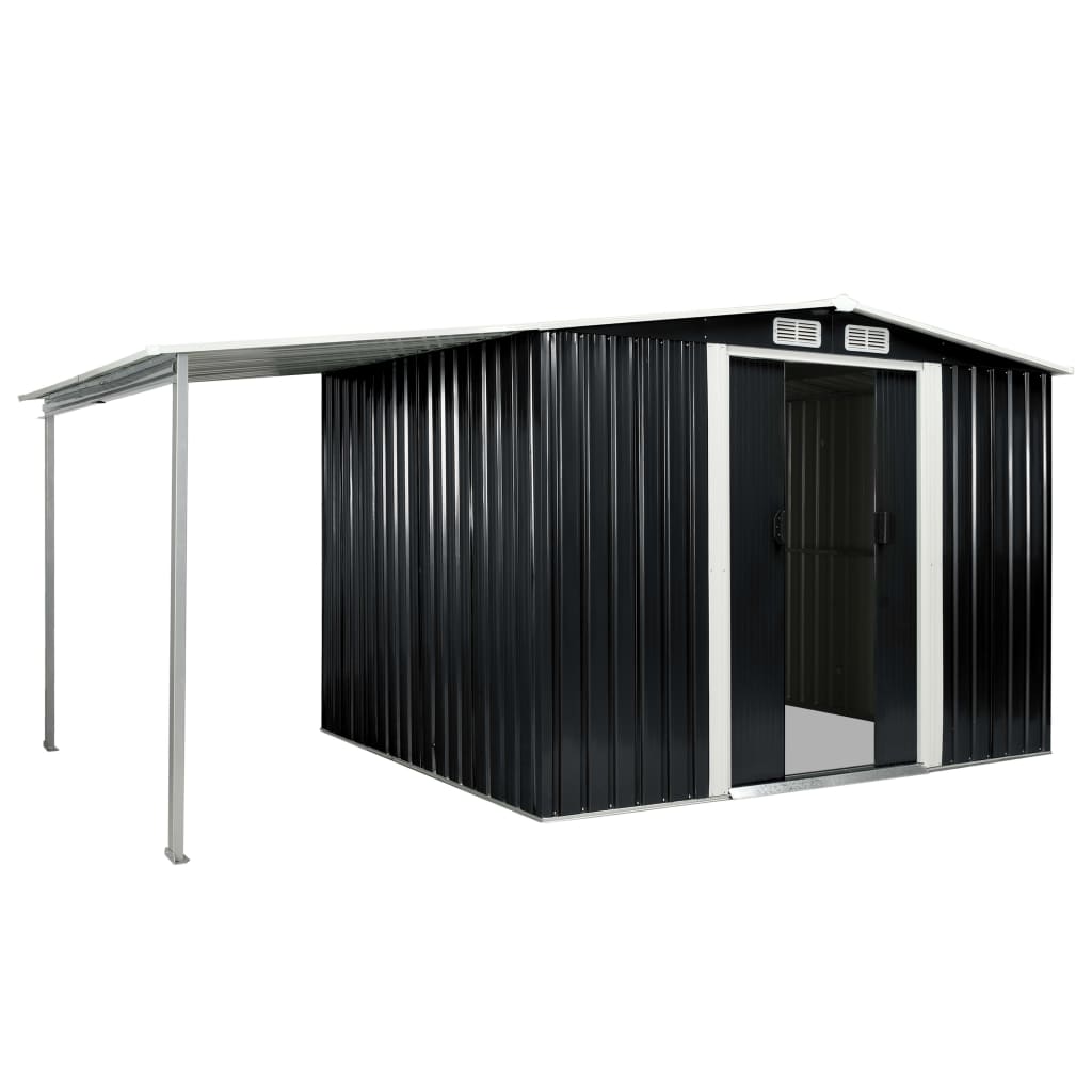 Capanno con Porte Scorrevoli Antracite 386x205x178cm Acciaio