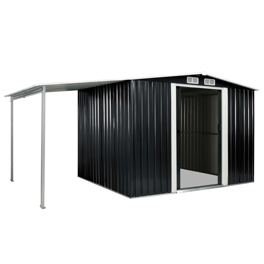 Capanno con Porte Scorrevoli Antracite 386x205x178cm Acciaio