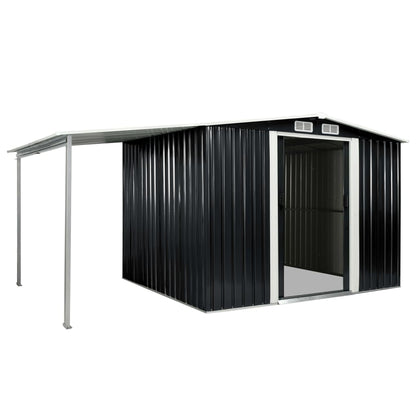 Capanno con Porte Scorrevoli Antracite 386x205x178cm Acciaio