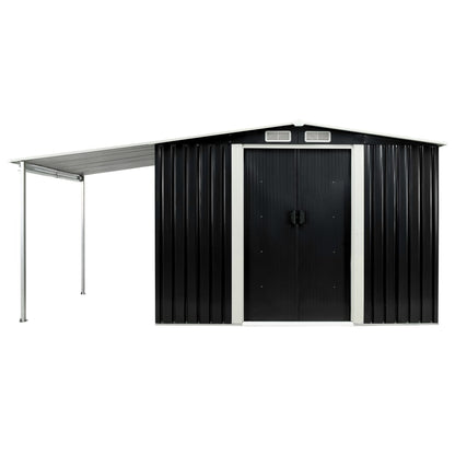 Capanno con Porte Scorrevoli Antracite 386x205x178cm Acciaio