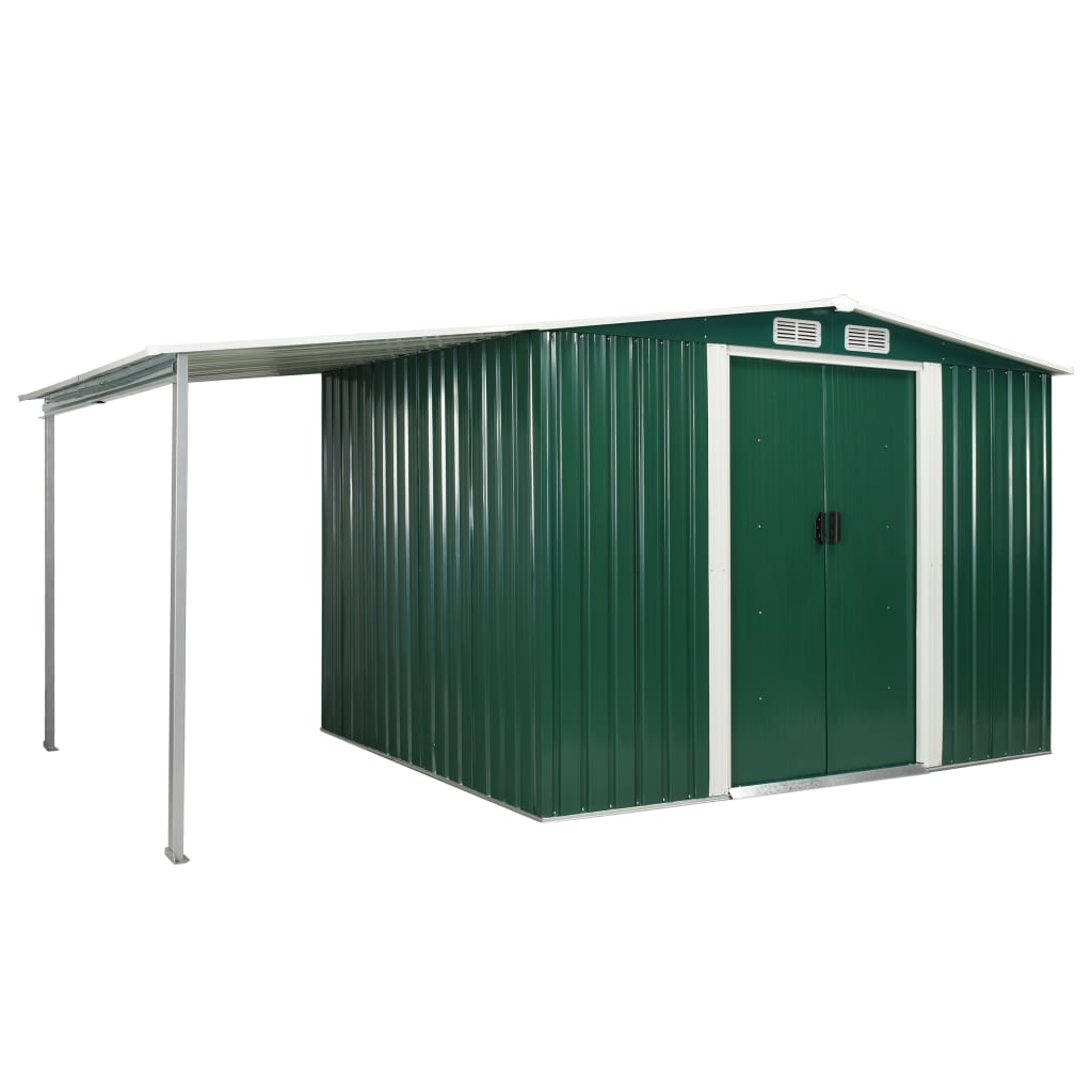 Capanno con Porte Scorrevoli Verdi 386x205x178cm Acciaio