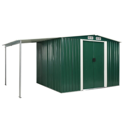 Capanno con Porte Scorrevoli Verdi 386x205x178cm Acciaio