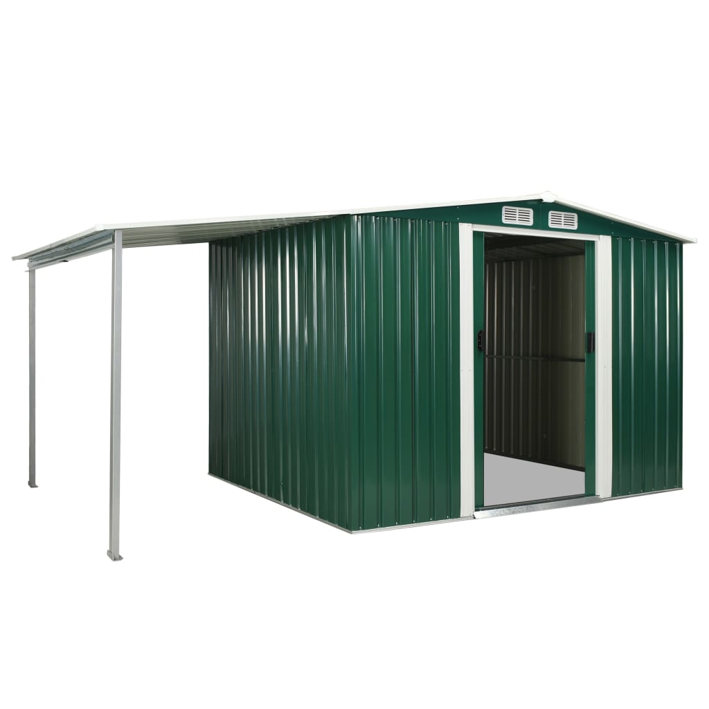 Capanno con Porte Scorrevoli Verdi 386x205x178cm Acciaio