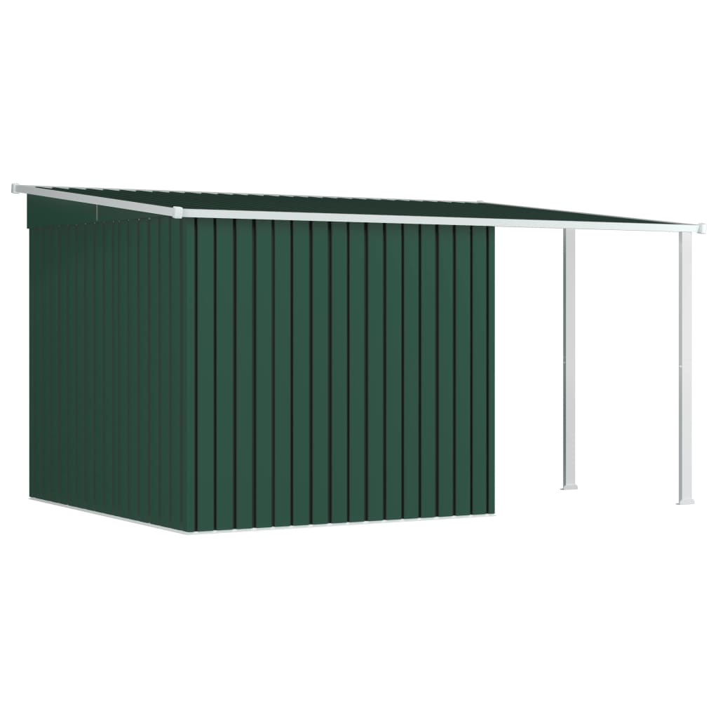 Capanno da Giardino con Tetto Verde 346x236x181 cm in Acciaio