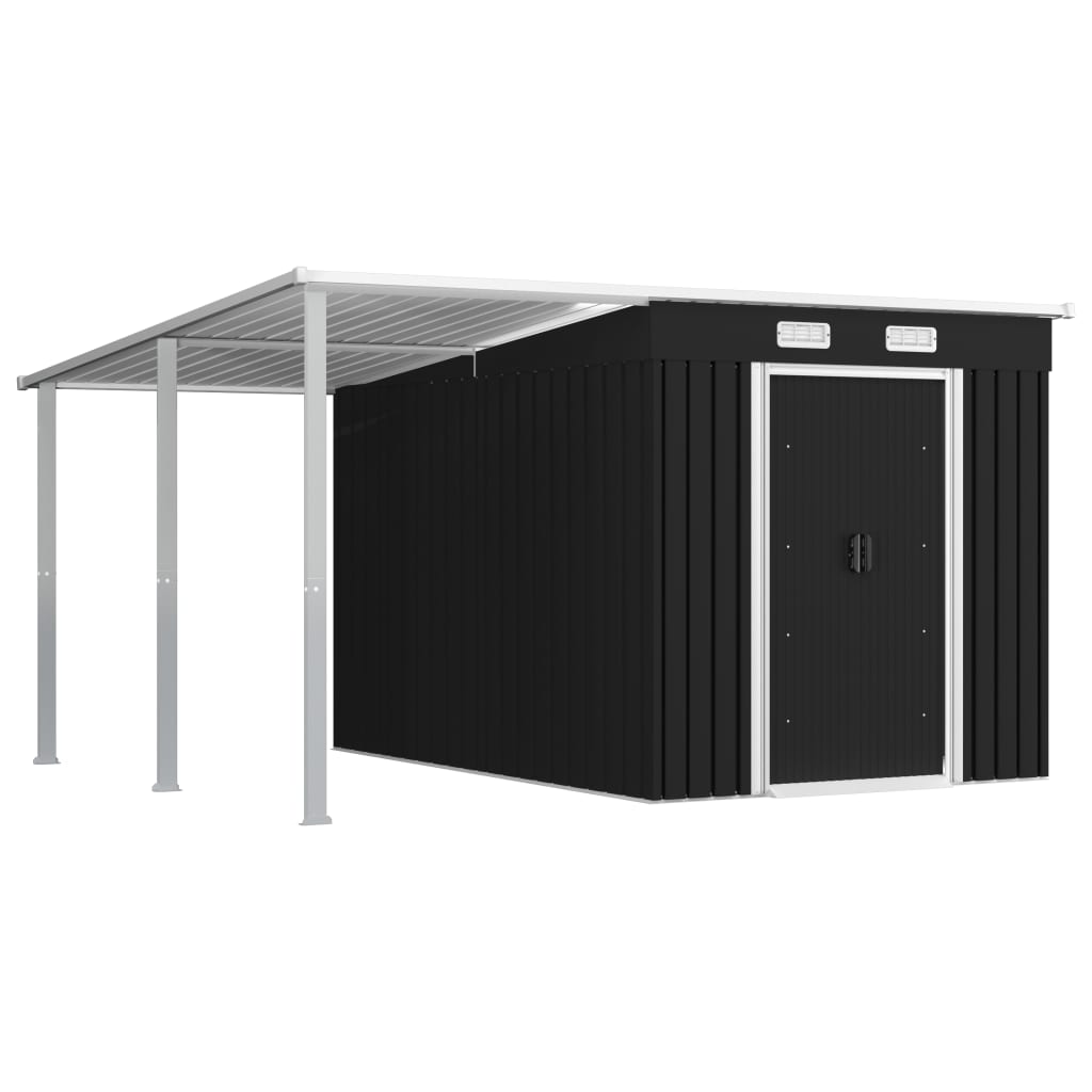 Capanno da Giardino con Tetto Antracite 336x270x181 cm Acciaio