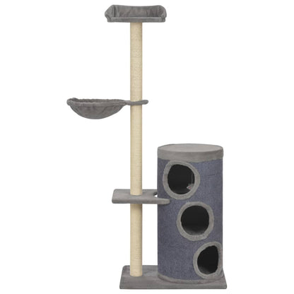Albero per Gatti con Pali Tiragraffi in Sisal Grigio 148 cm