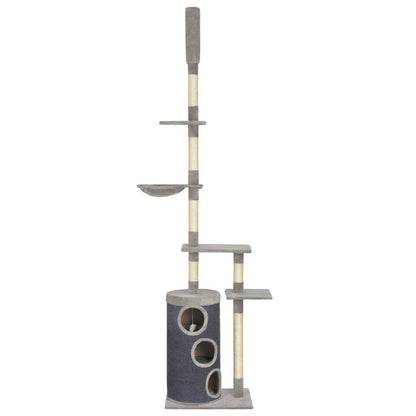 Albero per Gatti con Tiragraffi in Sisal Grigio 260 cm