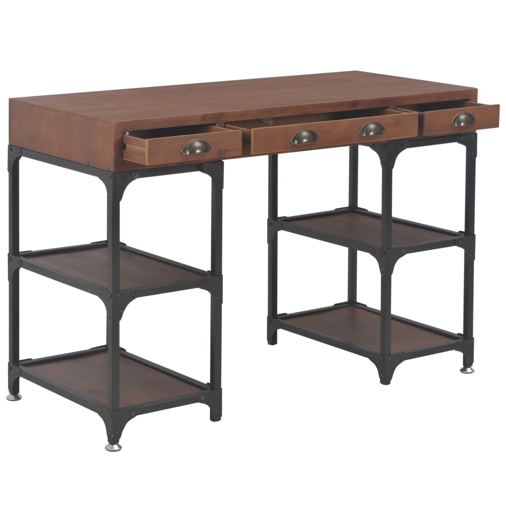 Scrivania con 3 Cassetti 110x50x78 cm Legno Massello di Abete