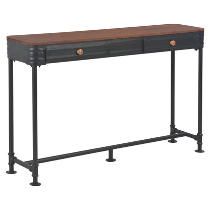 Tavolo Consolle 2 Cassetti 120x30x75 cm in Massello di Abete