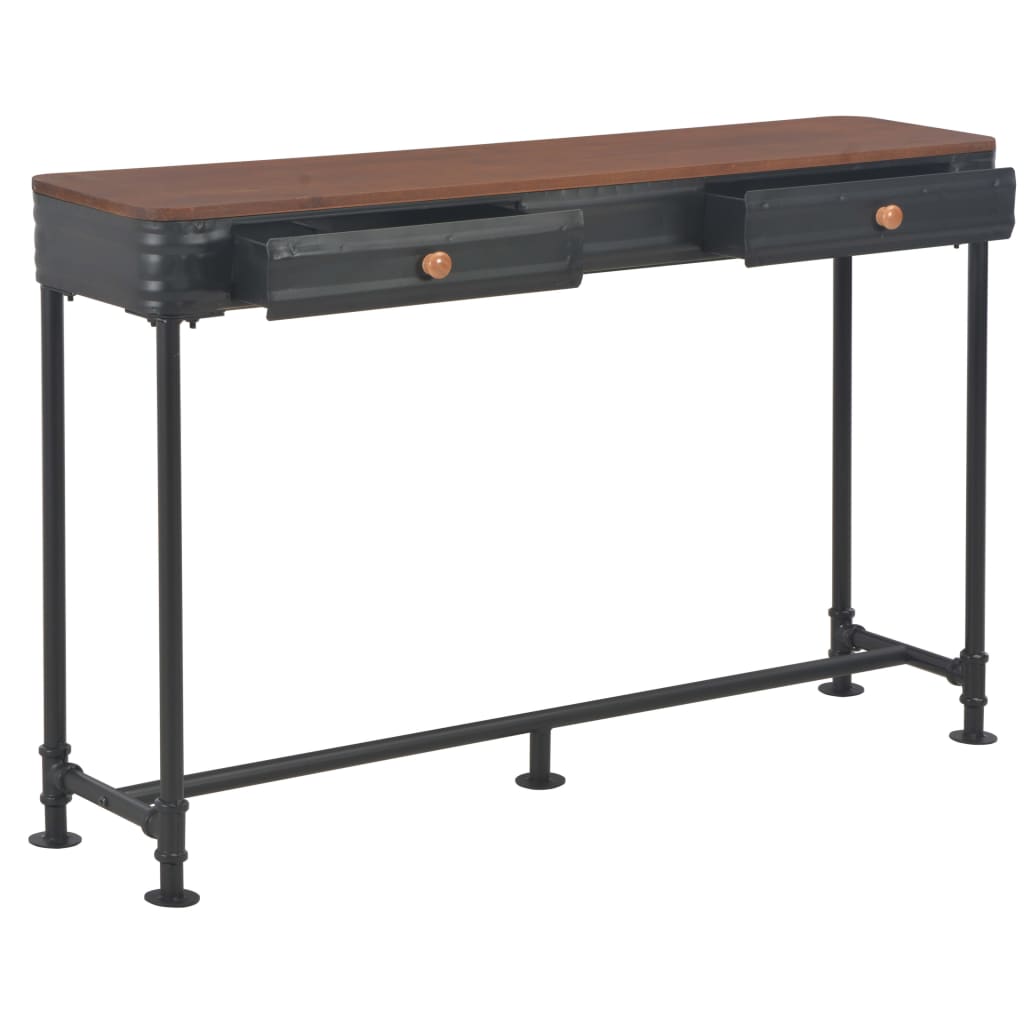 Tavolo Consolle 2 Cassetti 120x30x75 cm in Massello di Abete