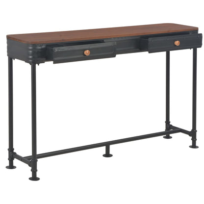 Tavolo Consolle 2 Cassetti 120x30x75 cm in Massello di Abete