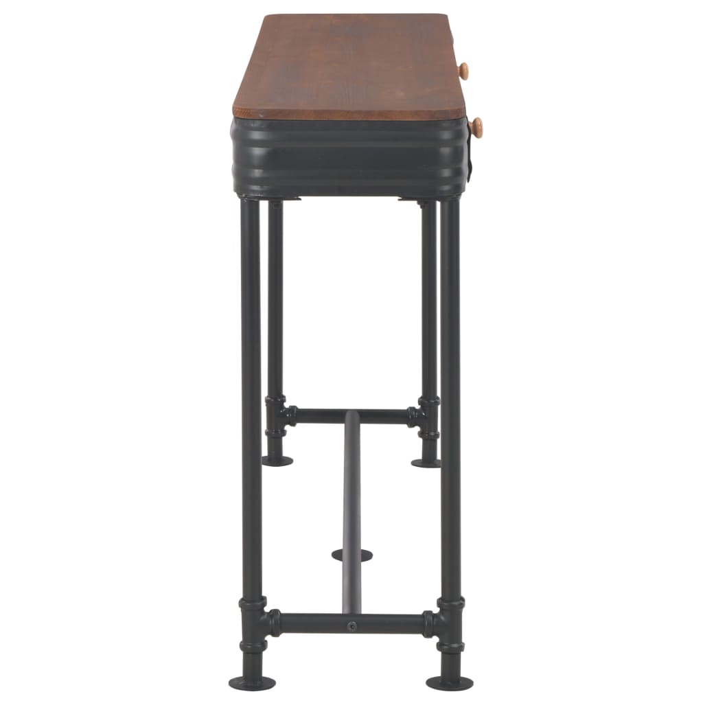 Tavolo Consolle 2 Cassetti 120x30x75 cm in Massello di Abete