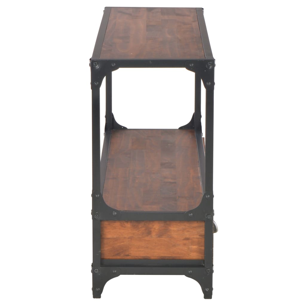 Mobile TV con 3 Cassetti 120x30x60 cm in Legno Massello di Pino