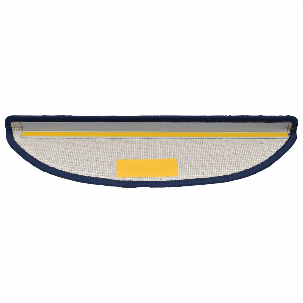 Tappetini per scale 15 pz 56x17x3 cm blu semicircolari