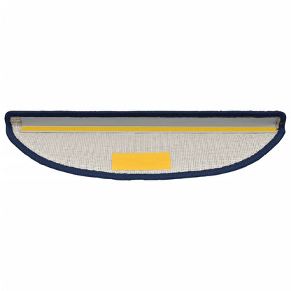 Tappetini per scale 15 pz 56x17x3 cm blu semicircolari