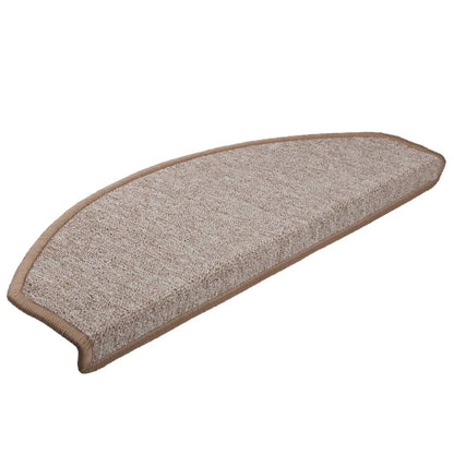Tappetini per scale 15 pz 65x24x4 cm Marrone chiaro Semicircolari Grandi
