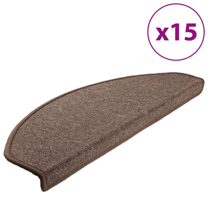 Tappetini per scale 15 pz 65x24x4 cm Marrone caffÃ¨ Semicircolari Grandi