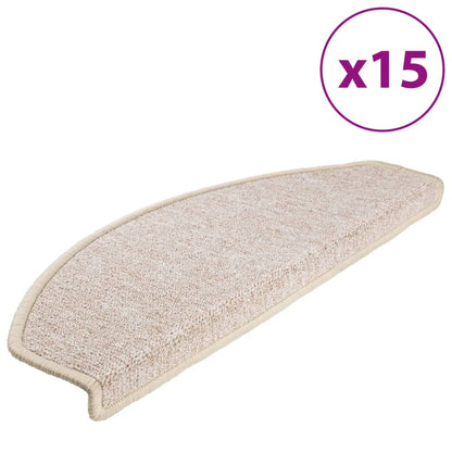 Tappetini per scale 15 pz 65x24x4 cm tortora semicircolari grandi