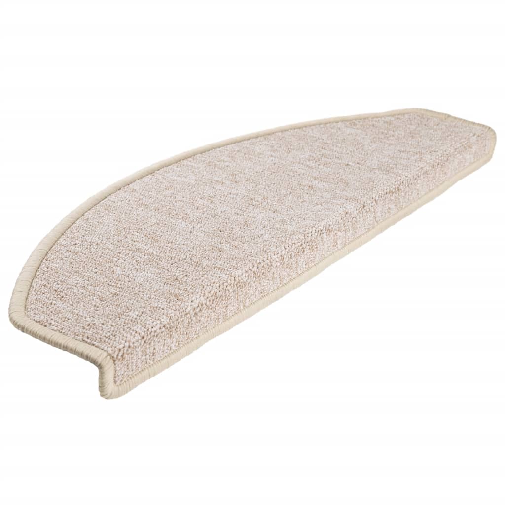 Tappetini per scale 15 pz 65x24x4 cm tortora semicircolari grandi