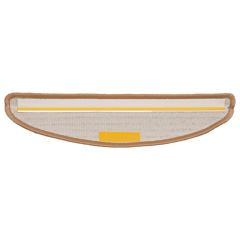 Tappetini per scale 15 pz 56x17x3 cm Beige Semicircolari