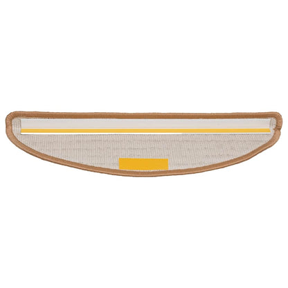 Tappetini per scale 15 pz 56x17x3 cm Beige Semicircolari